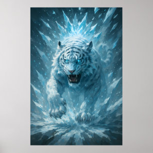 Póster Tigre Blanco de Escarcha – Emperador del Reino Con