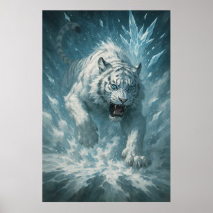 Póster Tigre Blanco de Escarcha – Emperador del Reino Con