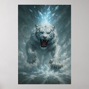Póster Tigre Blanco de Escarcha – Emperador del Reino Con