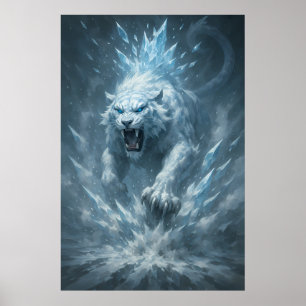 Póster Tigre Blanco de Escarcha – Emperador del Reino Con