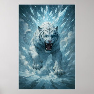 Póster Tigre Blanco de Escarcha – Emperador del Reino Con