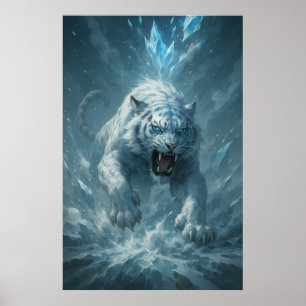 Póster Tigre Blanco de Escarcha – Emperador del Reino Con