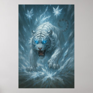 Póster Tigre Blanco Escarcha – Emperador del Reino Congel