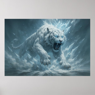 Póster Tigre Blanco Escarcha – Emperador del Reino Congel