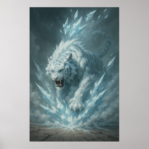 Póster Tigre Blanco Escarcha – Emperador del Reino Congel