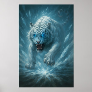 Póster Tigre Blanco Escarcha – Emperador del Reino Congel