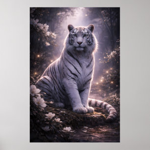 Póster Tigre Blanco Guardián – Fuerza Silenciosa y Suave
