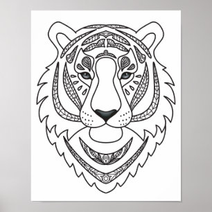 Póster Tigre blanco inspirado 2