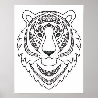 Póster Tigre blanco inspirado 2