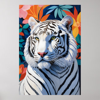 Póster Tigre blanco majestuoso