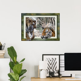 Póster Tigre, cebra, jirafa, amantes de los regalos