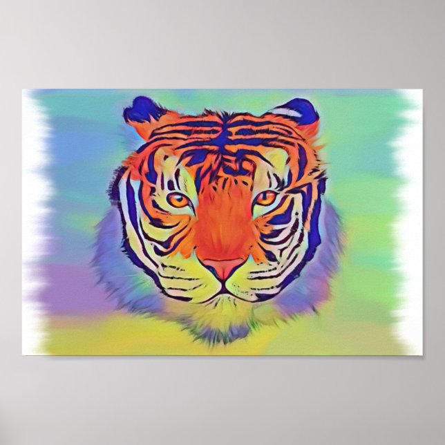 Póster Tigre colorido (Frente)