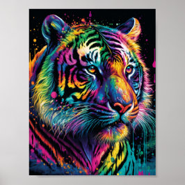 Póster Tigre colorido