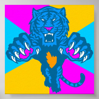 Póster Tigre de Corey 80: Tigre arrador de vintage