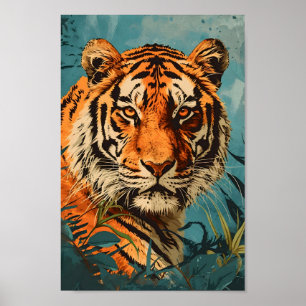 Póster Tigre de época: Nostalgia majestuosa