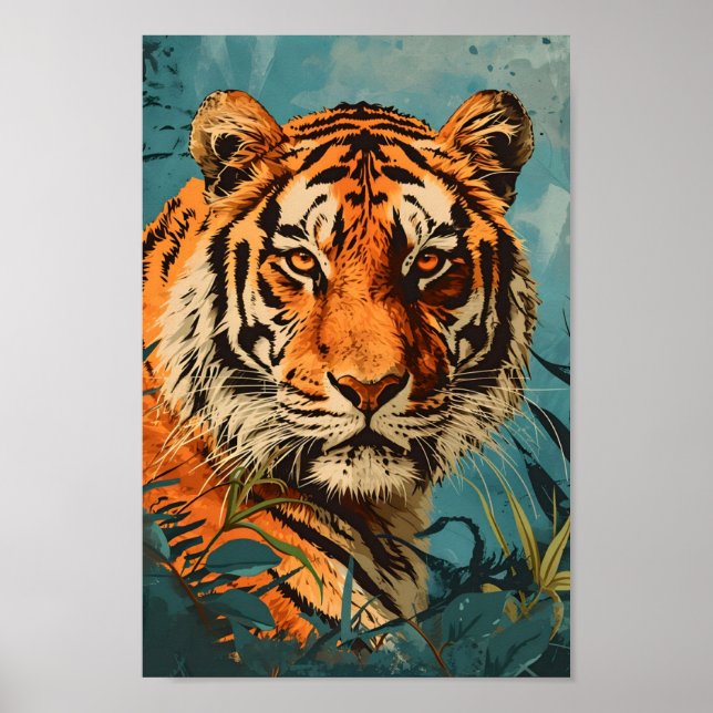 Póster Tigre de época: Nostalgia majestuosa (Frente)