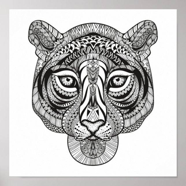 Póster Tigre de estilo 2 (Frente)