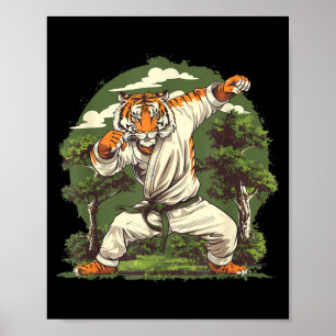 Póster Tigre de Karate Naturaleza Jiu-Jitsu Mma Taekwondo