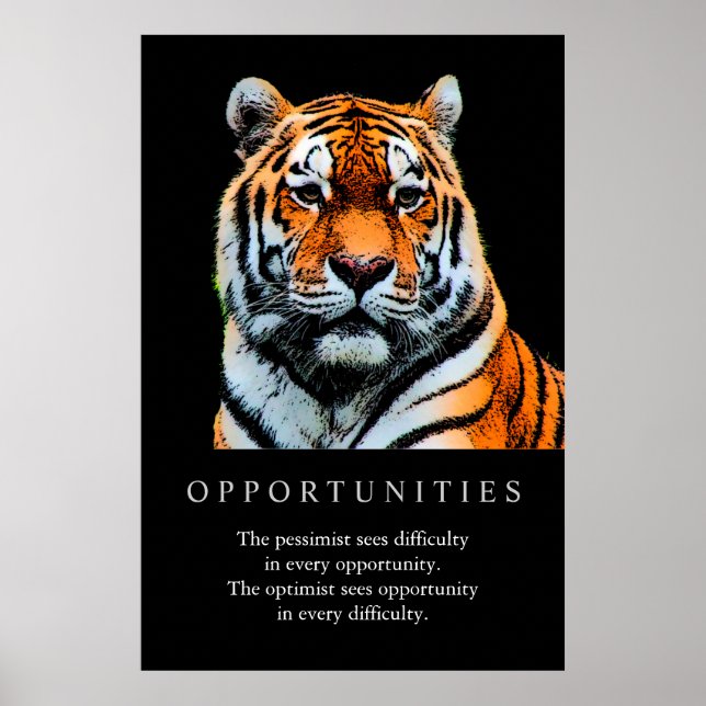 Póster Tigre de moda para oportunidades motivacionales (Frente)