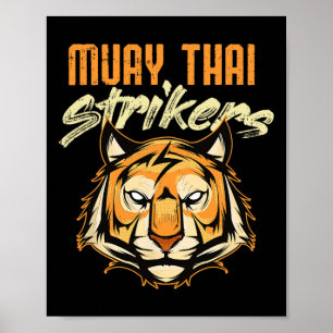 Póster Tigre de Muay Thai Boxeo Tailandés Kickboxing Tail