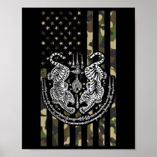 Póster Tigre de Muay Thai Mma Pelea Callejera Patada de M