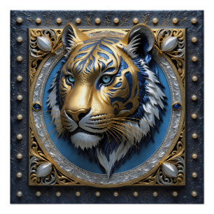 Póster Tigre de ojos azules