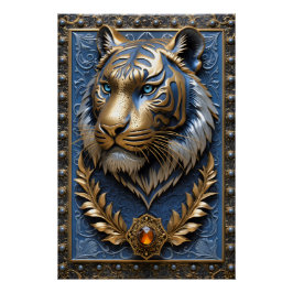 Póster Tigre de ojos azules