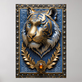 Póster Tigre de ojos azules