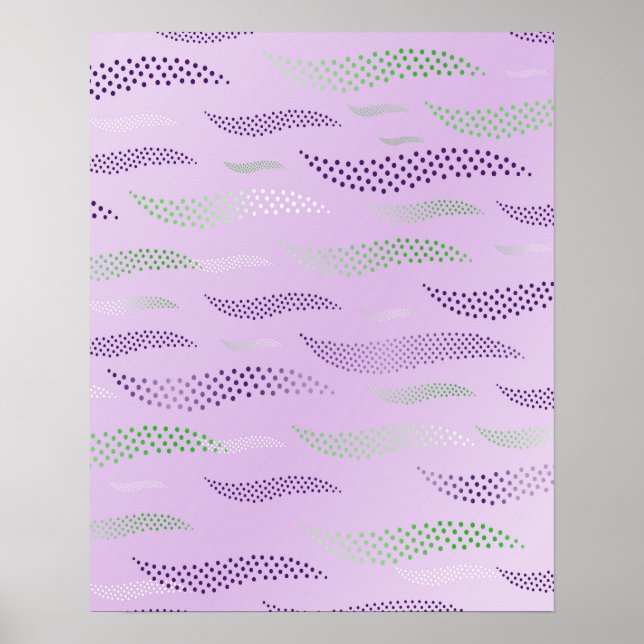 Póster Tigre de ondas (patrón estilizado) 3 (Frente)