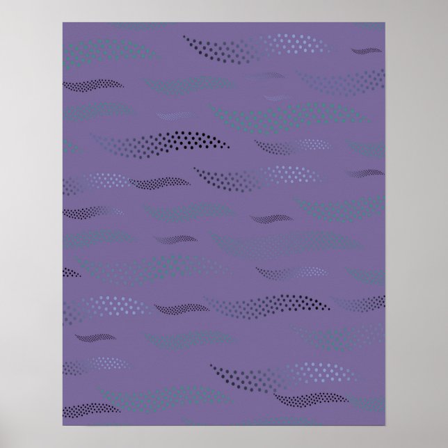 Póster Tigre de ondas (patrón estilizado) 9 (Frente)