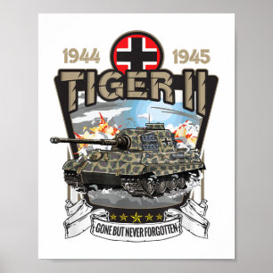 Póster Tigre De Tanque Alemán 2 Ii Ww2 Mem Vintage De La 