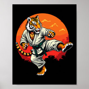 Póster Tigre, divertido K, luchador por las artes marcial