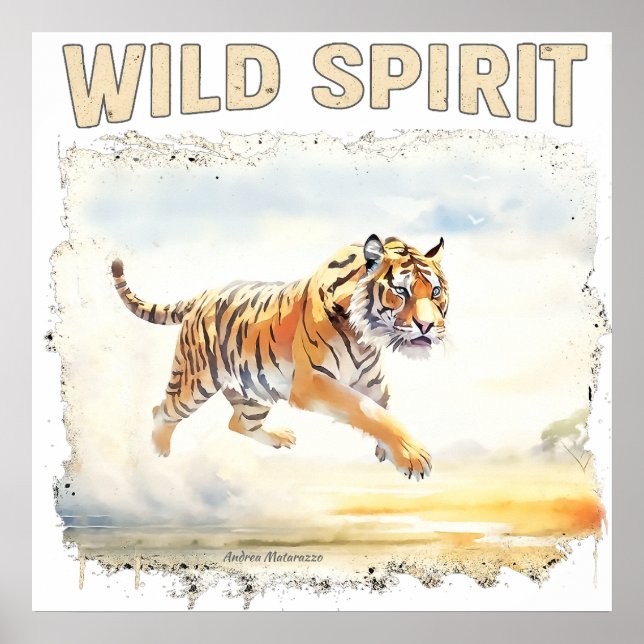Póster Tigre en Acción - Espíritu Salvaje (Frente)