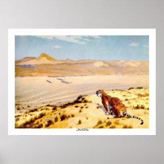 Póster Tigre en guardia por Jean-Leon Gerome 1888