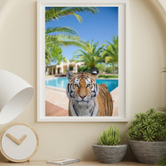Póster Tigre en la lujosa fotografía animal en Villa