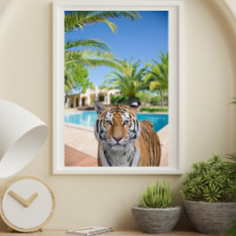Póster Tigre en la lujosa fotografía animal en Villa