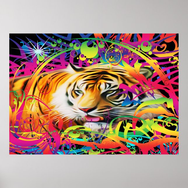 Póster Tigre en la selva (Frente)
