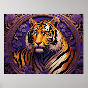 Póster Tigre en morado