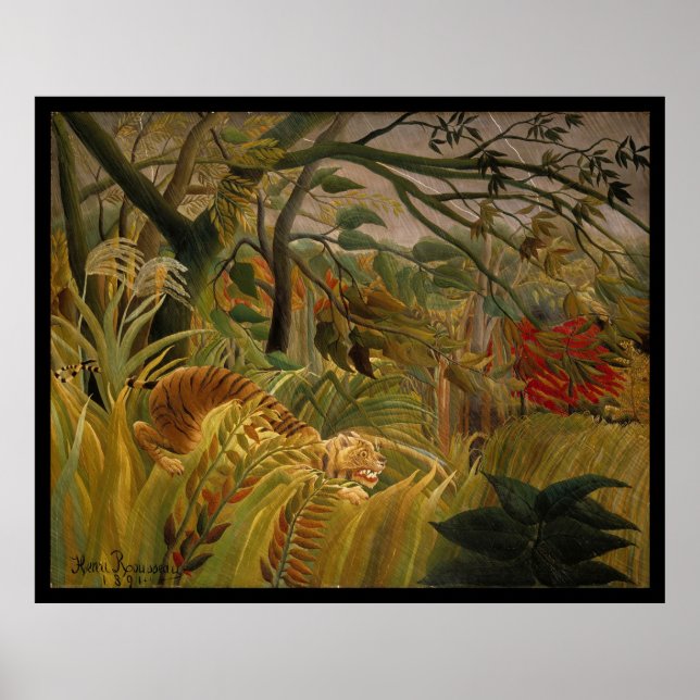 Póster Tigre en tormenta tropical- Henri Rousseau (Frente)
