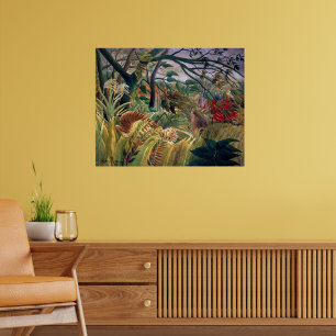 Póster Tigre en tormenta tropical   Henri Rousseau  