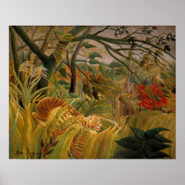 Póster Tigre en tormenta tropical por Henri Rousseau