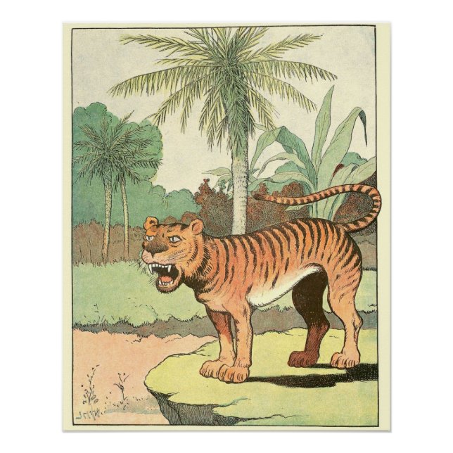 Póster Tigre en una selva tropical perfecta (Anverso)
