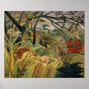 Póster Tigre en una tormenta tropical, Henri Rousseau
