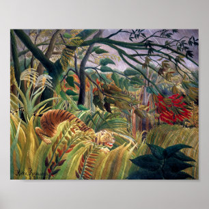 Póster Tigre en una tormenta tropical Henri Rousseau