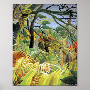 Póster Tigre en una tormenta tropical por Henri Rousseau
