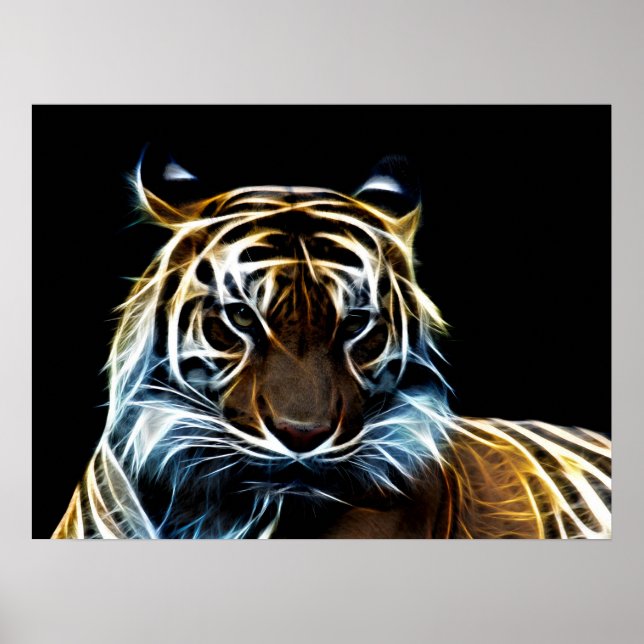 Póster Tigre fractal (Frente)