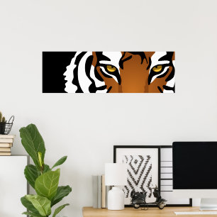 Póster Tigre, gato salvaje en negro