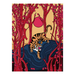 Póster Tigre Japonés