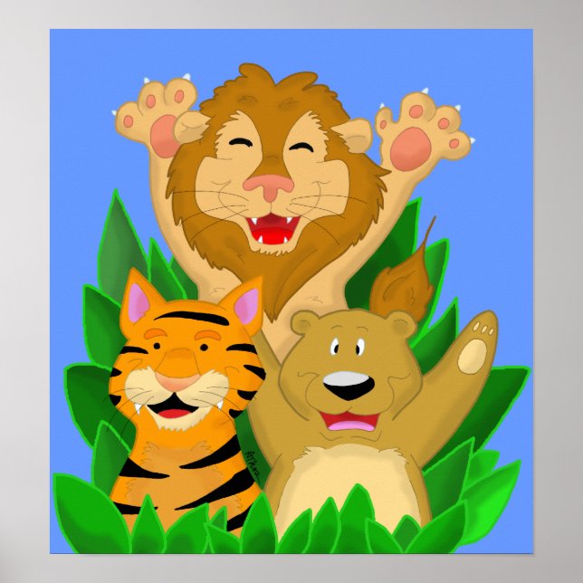 Póster Tigre león y Poster de oso (Frente)
