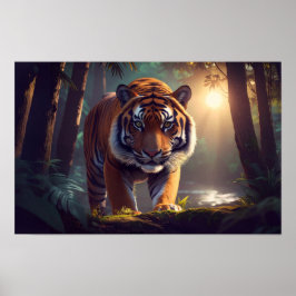 Póster Tigre Majestuoso En La Selva